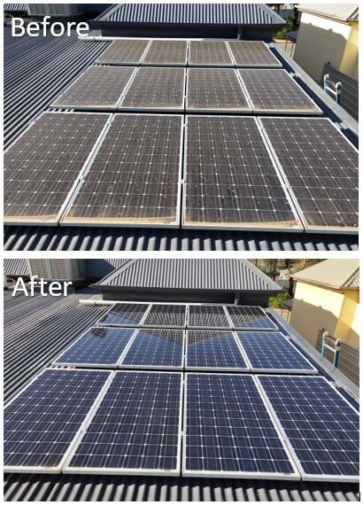 Before-After Solar Panels cleaned Before-After Solar Panels cleaned